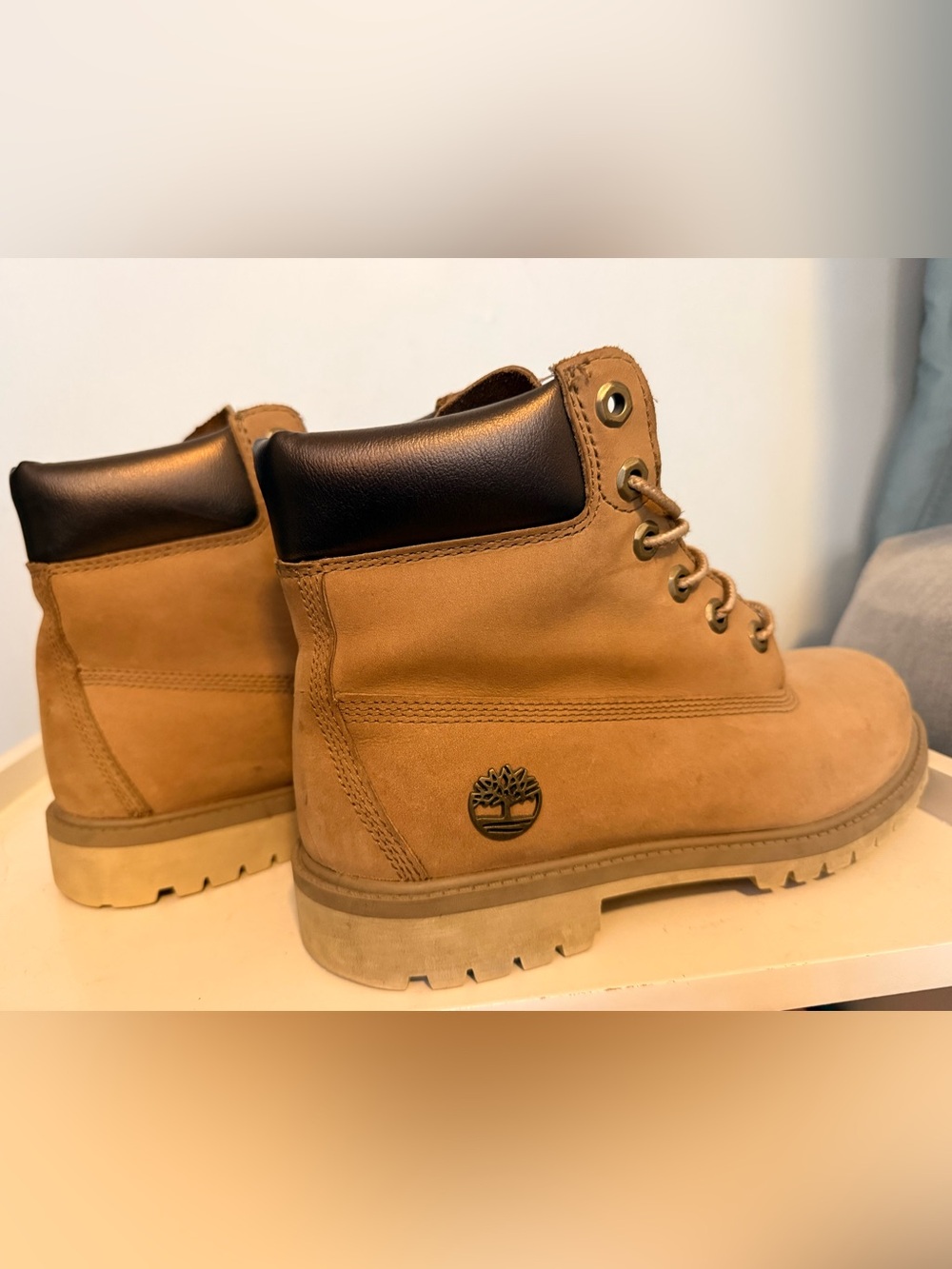 Timberland Wheat Brown Leather Lace-Up Work Boots - Picture 2 of 7